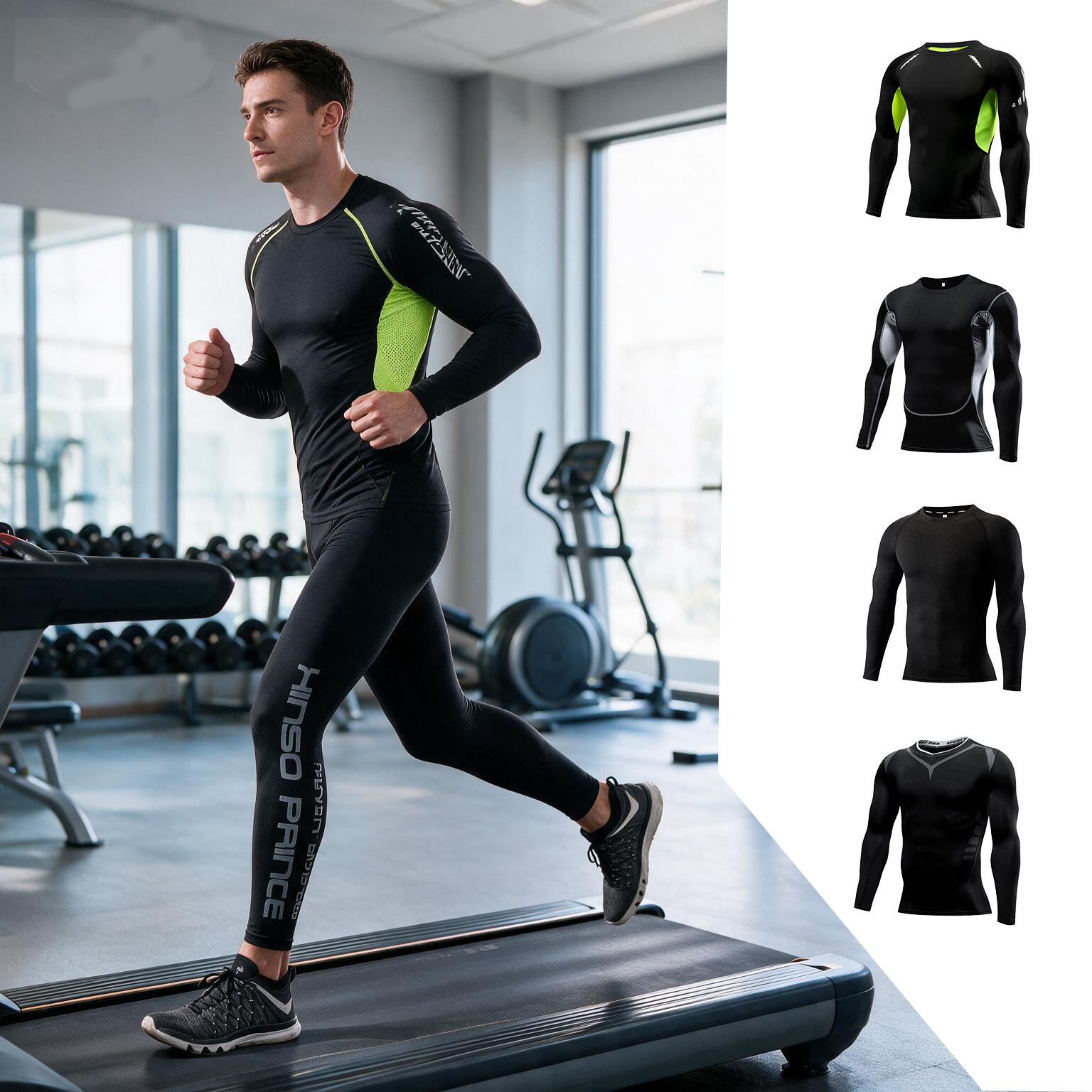 Yoga Fitness Outfit - 2026 Men Compression Sportswear Suit,Elastic Training