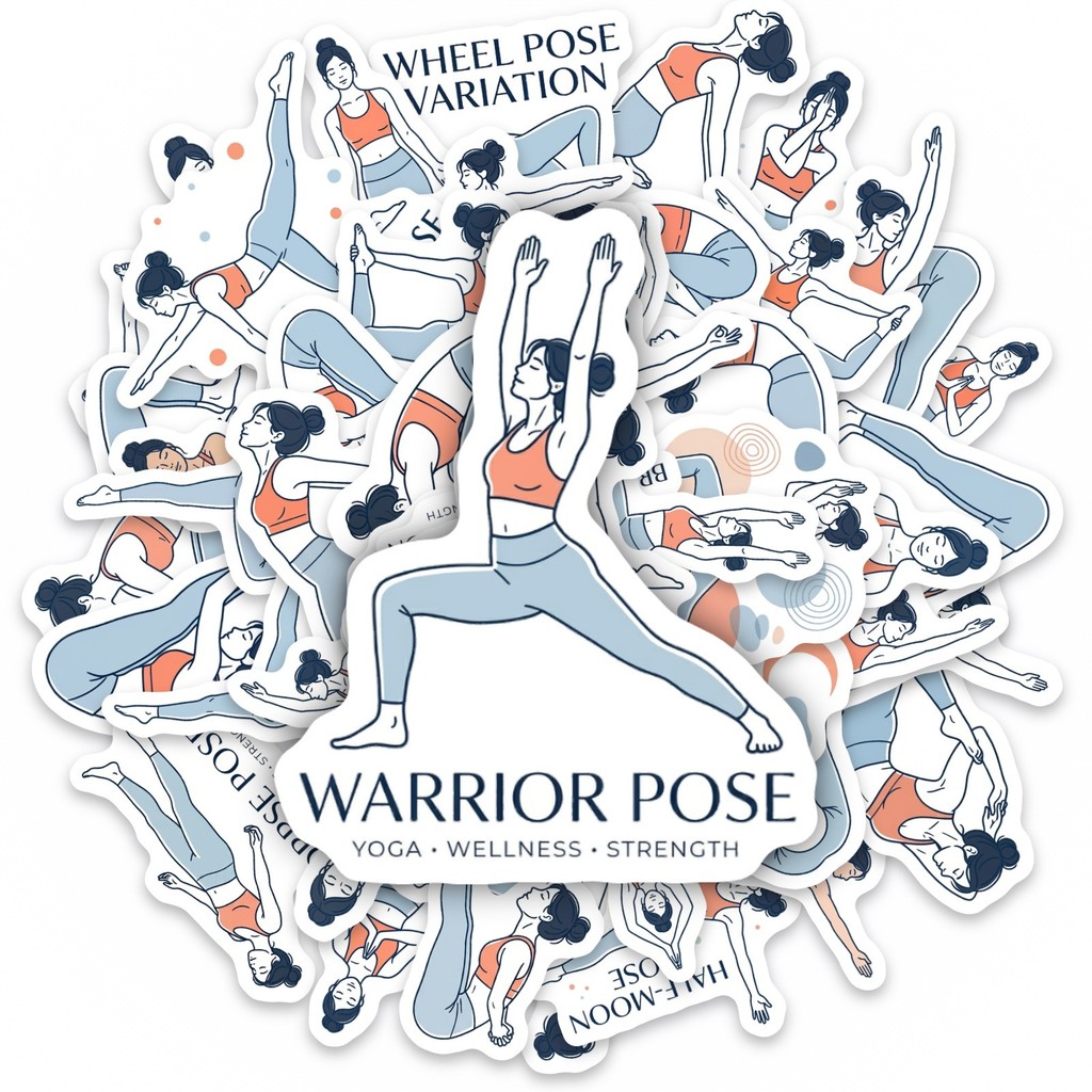 50Pcs Yoga Pose Stickers, Fitn - Yoga Fitness Studio review and price