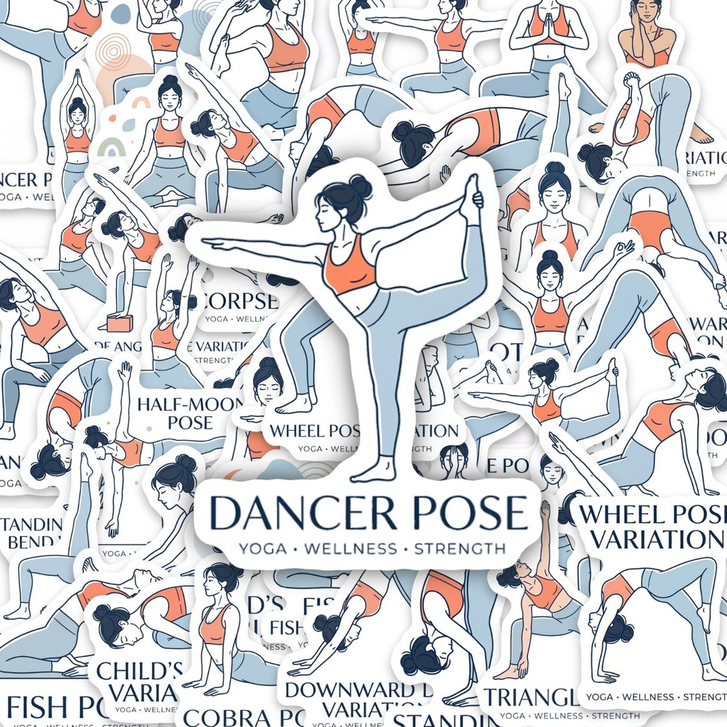 50Pcs Yoga Pose Stickers, Fitn - Yoga Fitness Studio review and price