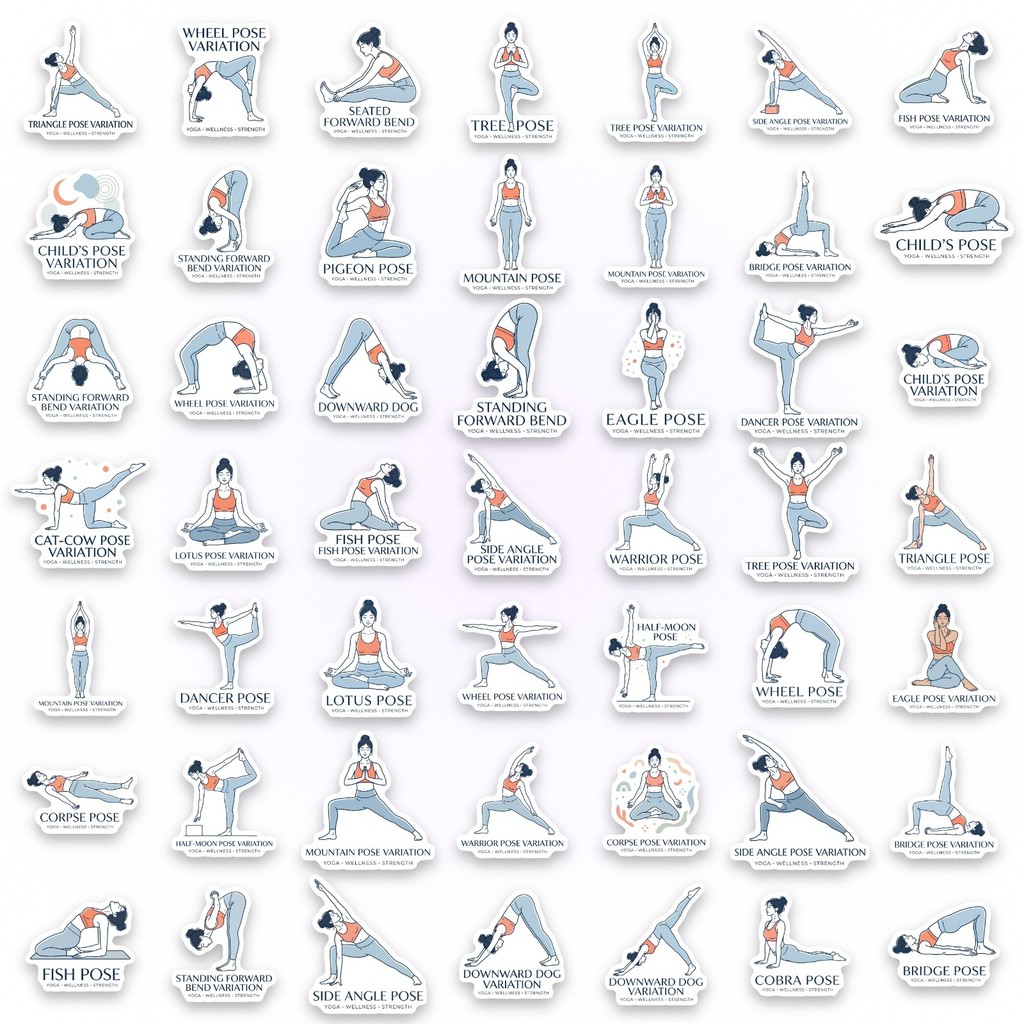 50Pcs Yoga Pose Stickers, Fitn - Yoga Fitness Studio review and price