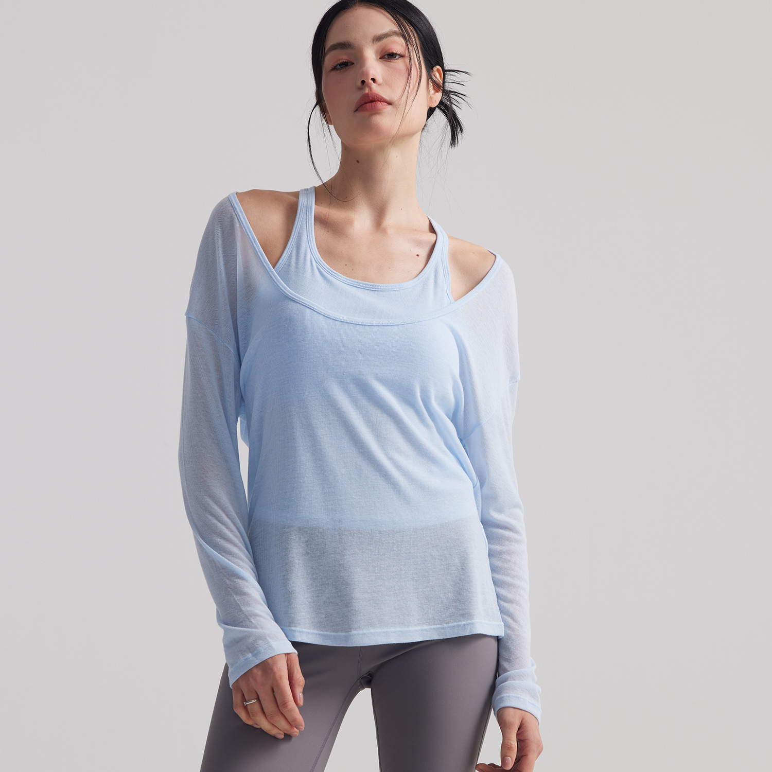 Women Loose Semi Sheer Long Sl - Yoga Fitness Outfit review and price
